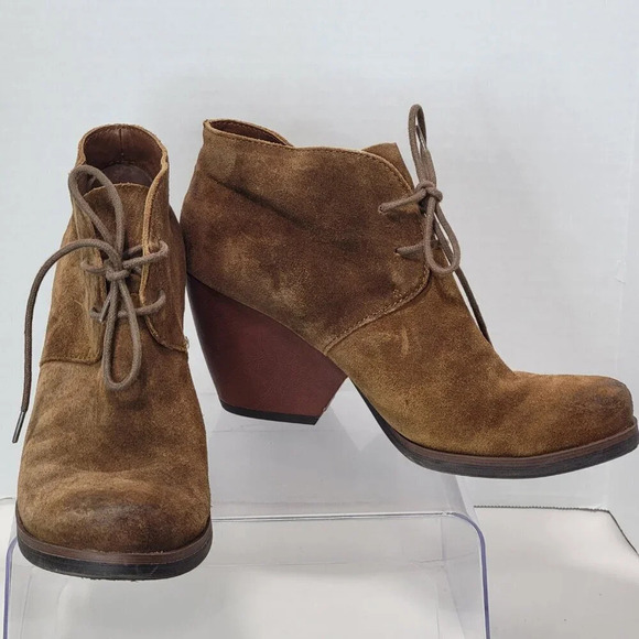 Kork-Ease Korks Roana Womens 8.5 Leather Chunky Heeled Ankle Boot Boho Bootie - Picture 6 of 11